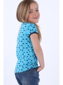 Girls\' blue patterned blouse NDZ8197 - Online store - Boutique